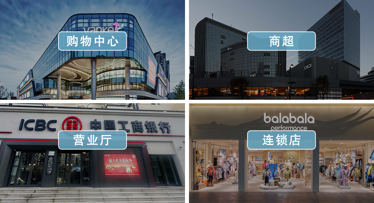 购物中心、商超、营业厅、连锁店