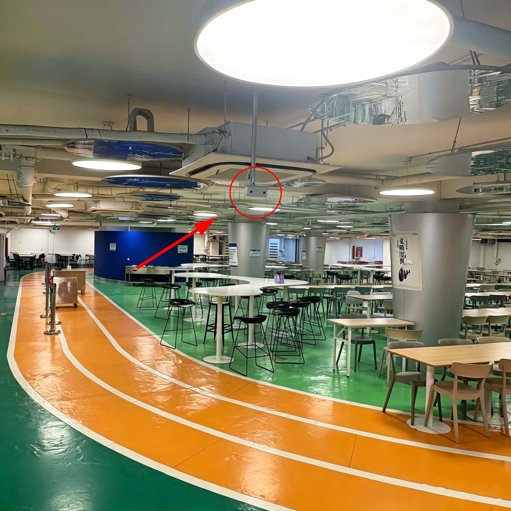 安吉升双目客流统计监控摄像机，为北大附中智慧食堂建设
